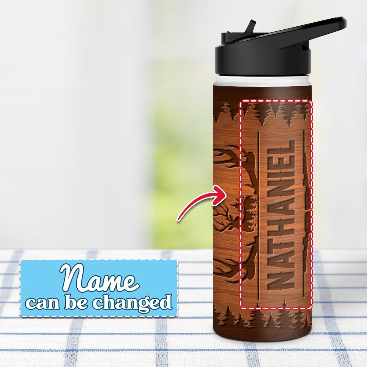 winorax Personalized Deer Hunting Water Bottle Custom Hunter Gifts For Men Hunters Bottles Stainless Steel Insulated 32oz 18oz 12oz Custom Gifts For Men Birthday Christmas Fathers Day Present