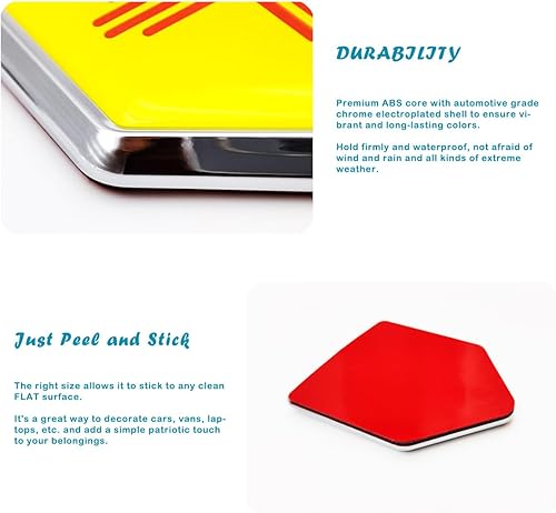 Miniatura 3 de Overdecor Calcomanías de bandera de Nuevo México, emblema de automóvil, accesorios de automóvil de Nuevo México, decoraciones de bandera de escudo