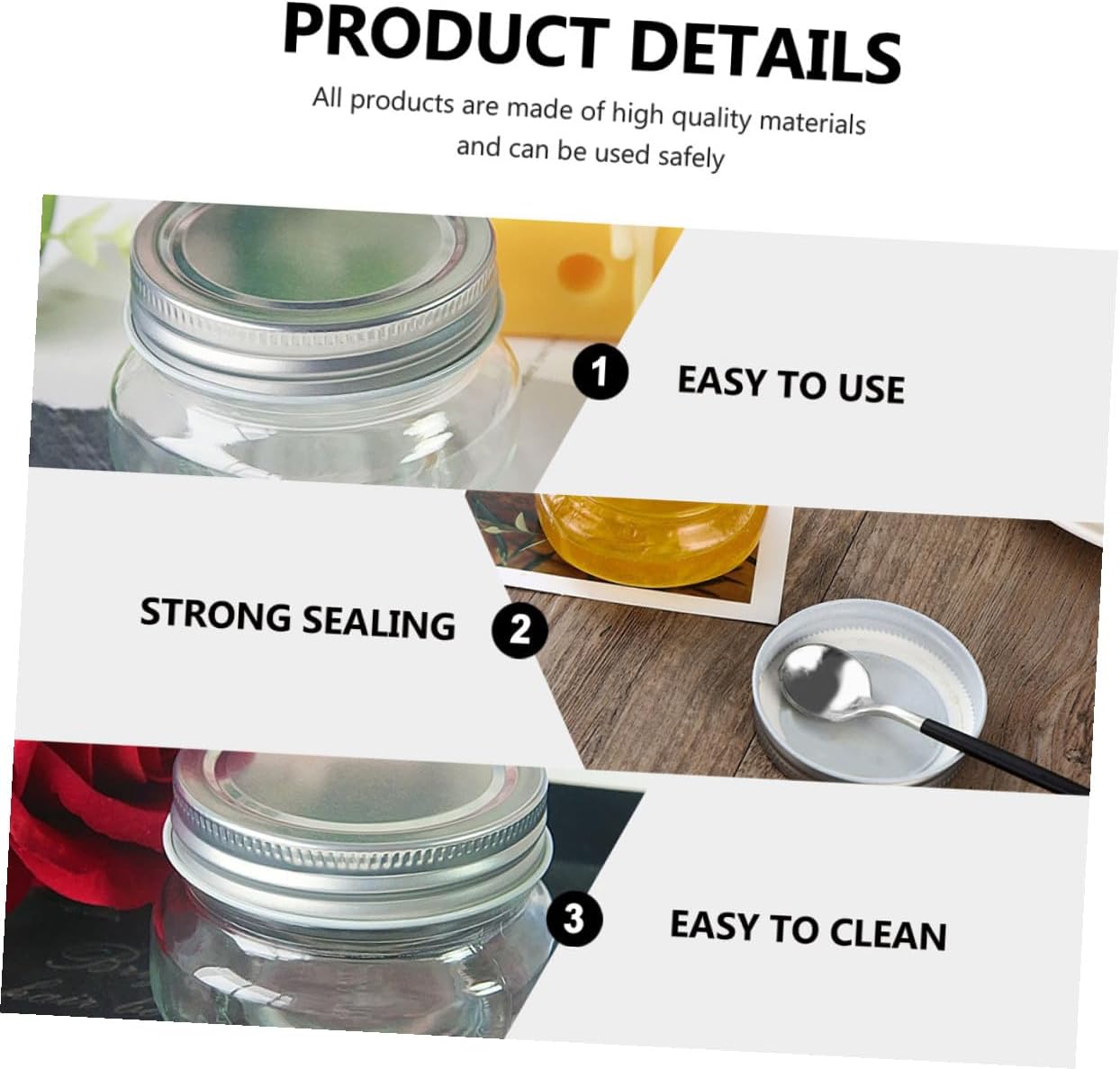 4pcs 150ml Small round Glass Candy Jars with Aluminum Lids Compact Sweet Storage Containers for Christmas Party DIY Candy Canisters Glass Storage Set