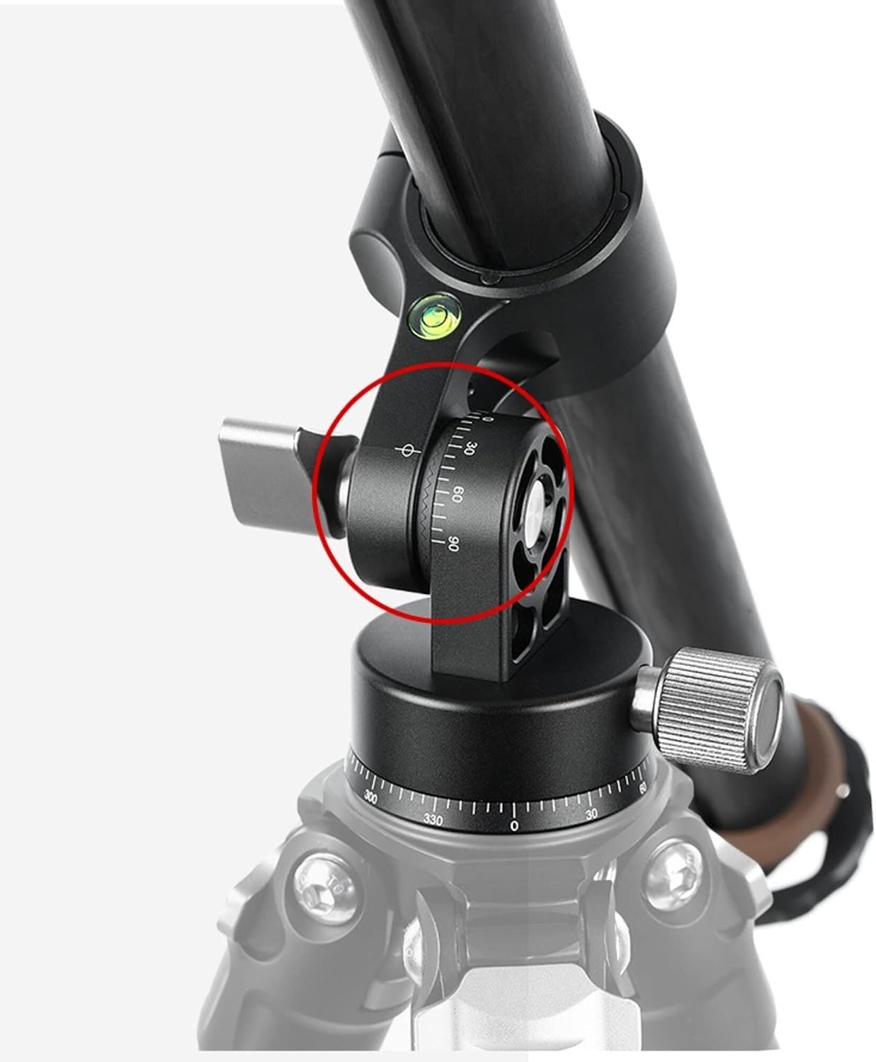 Leofoto HC-28 Center Column Toothed System, Carbon Fiber, Reversible 1/4" &3/8" stud, Weight Hook