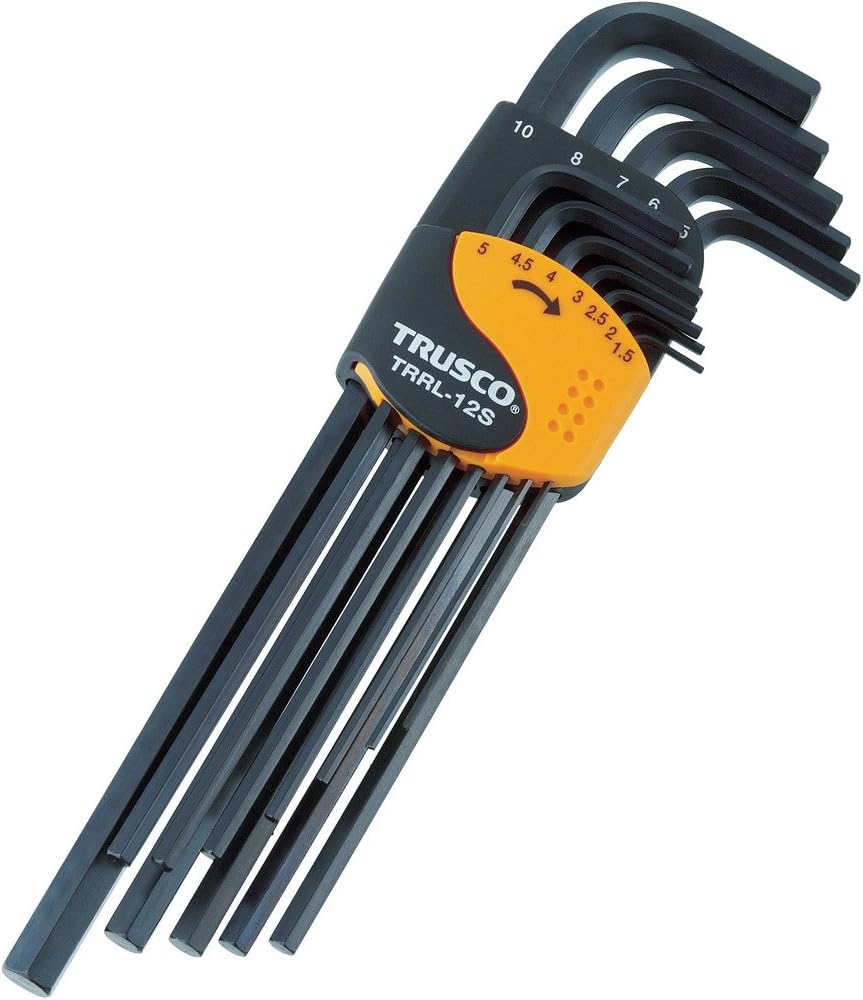 TRUSCO TRRL-9S Hex Wrench Set, Long Type, 9-Piece Set