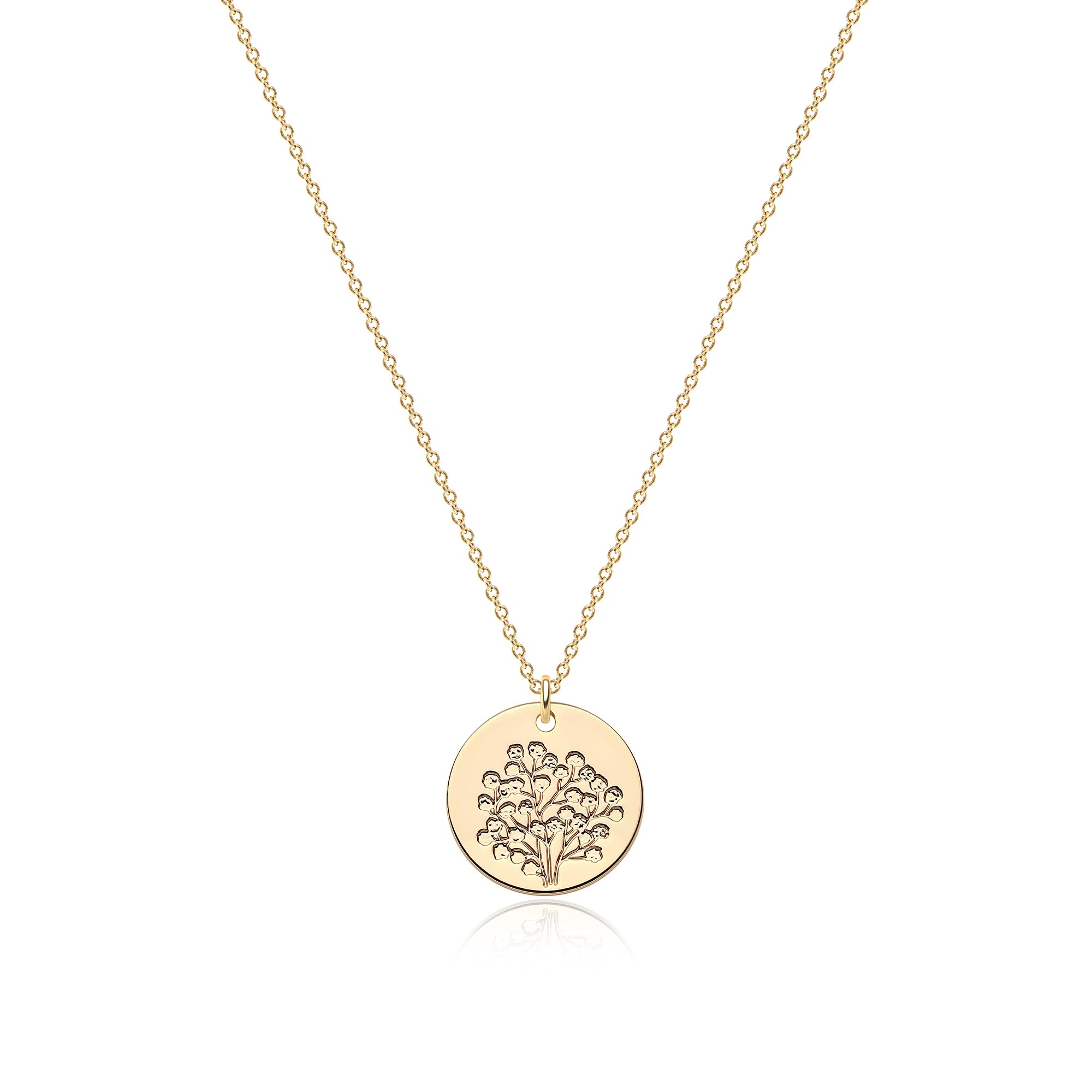 Jenosy Kette Damen Gold Kette mit Geburtsblumen Personalisierte Kette mit Blume Zarte Halskette mit Geburtsblumen Anhänger Hypoallergene 18K Vergoldete Kette Modeschmuck für Frauen und Mädchen