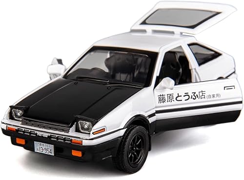 BDTCTK 1/32 AE86 Initial D Model Car, auto de juguete de aleación de zinc con sonido y luz para niños y niñas regalo (negro)