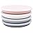 WeeSprout Bamboo Plates with Silicone Lids, Set of 4, Kid-Sized Dinnerware, Cereal, Leftovers & Snacks, Dishwasher Safe Melamine Dishware (Pink, Green, Gray, and Beige)
