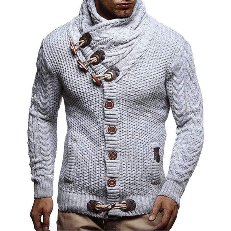 Men Casual Wool Jackets Thick Cardigan Coats Knitted Sweatercoat Loose Button Sweater Top4