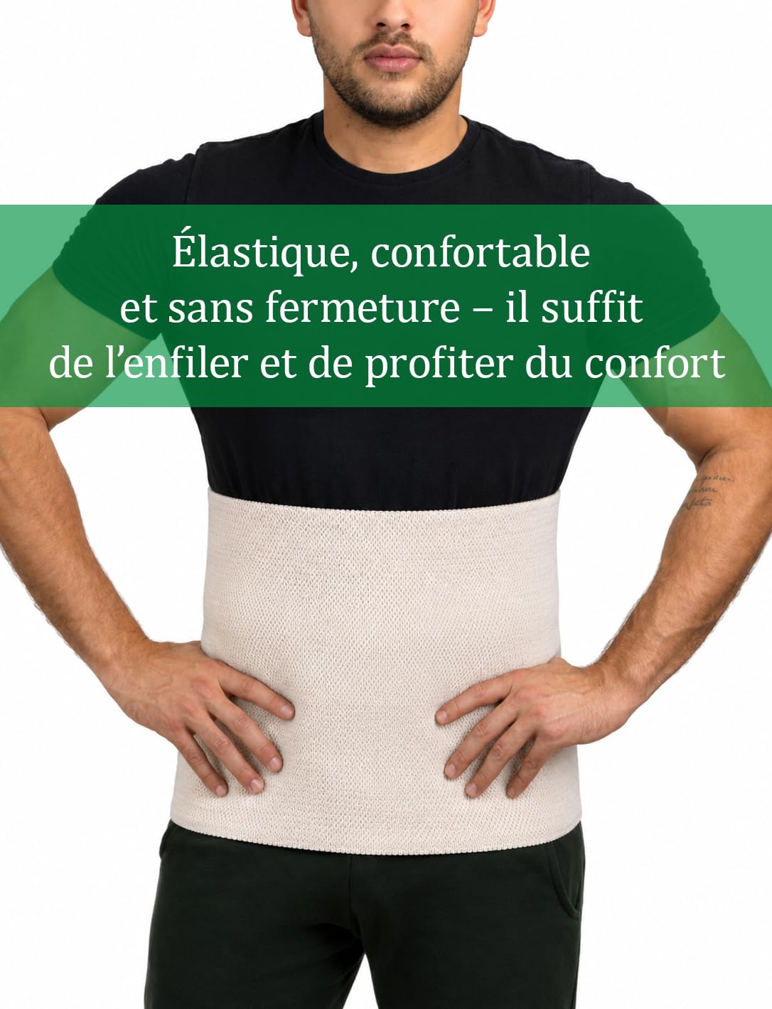 Ceinture Chauffante Dos et Reins, avec Laine Mérinos, Angora et Coton, Chauffe-reins Thermique élastique pour Femmes et Hommes, Chauffe-dos pour Dos et Taille (XX-Large)