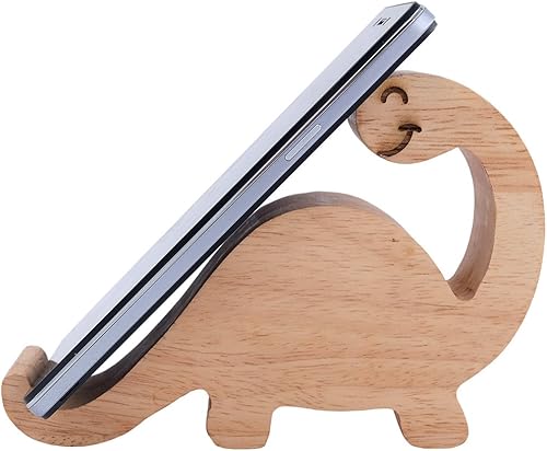 Buen dinosaurio de madera móvil soporte de goma natural creativo lindo teléfono celular titular para iPhone Sumsung teléfono hogar escritorio