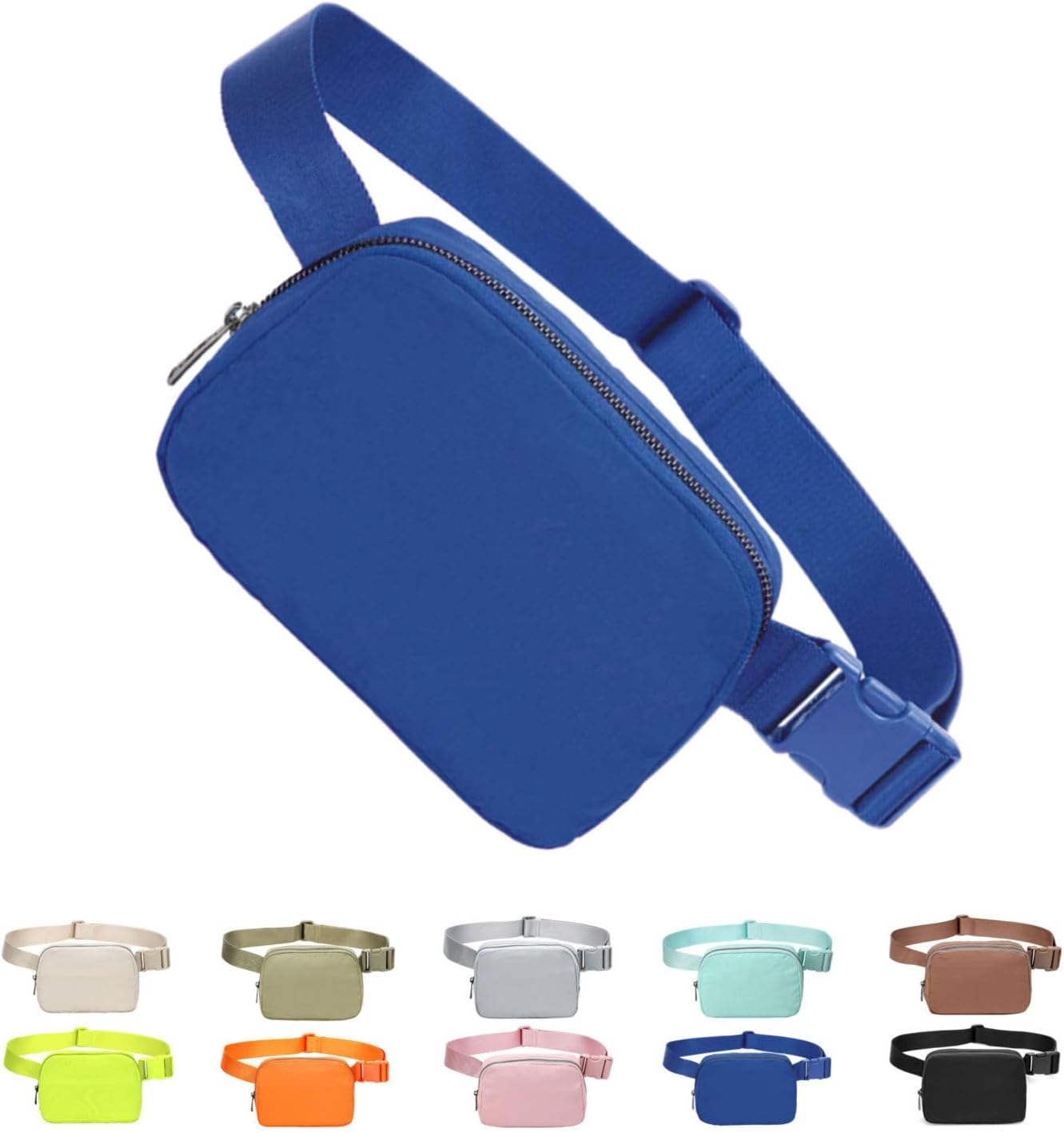 Tapp Collections Unisex Mini Crossbody Belt Bag with Adjustable Strap Small Waist Pouch for Workout Running Traveling Hiking - Royal Blue