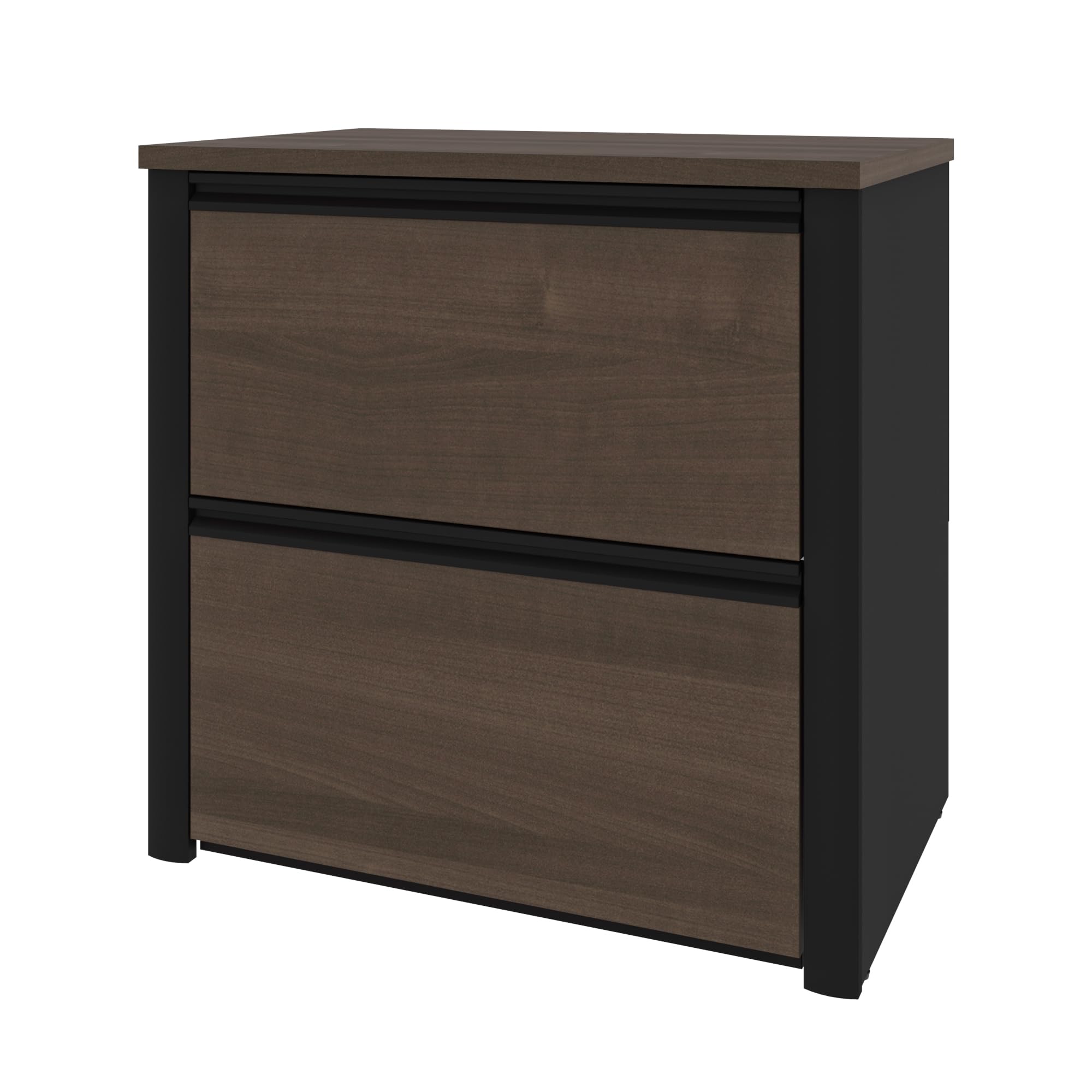 Bestar 2 Drawer Lateral File Cabinet, Antigua/Black, Connexion, 31W