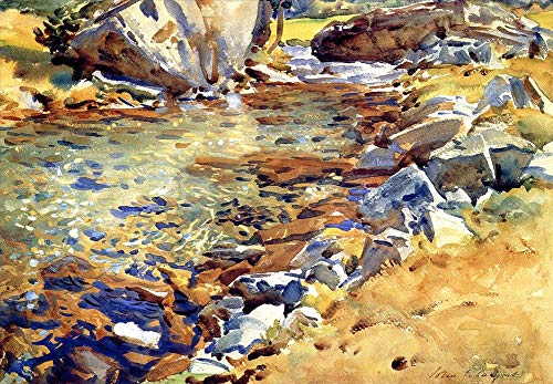 Paysage de ruisseau parmi les rochers toile à l'huile pour créer un havre de paix