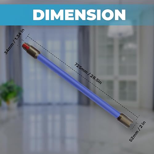 Miniatura 2 de Varita de liberación rápida, tubo de extensión compatible con aspiradoras inalámbricas Dyson V7, V8, V10, V11, V15, Pieza de repuesto prémium (azul)