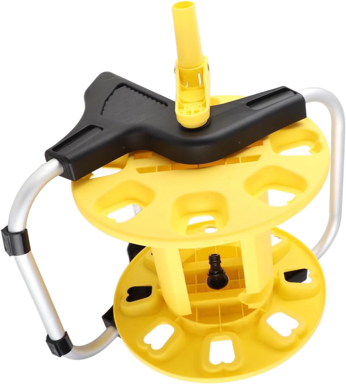 Garden Hose Cart, Aluminium Hose Cart, Yellow, Water Hose for 30 M Water Pipe