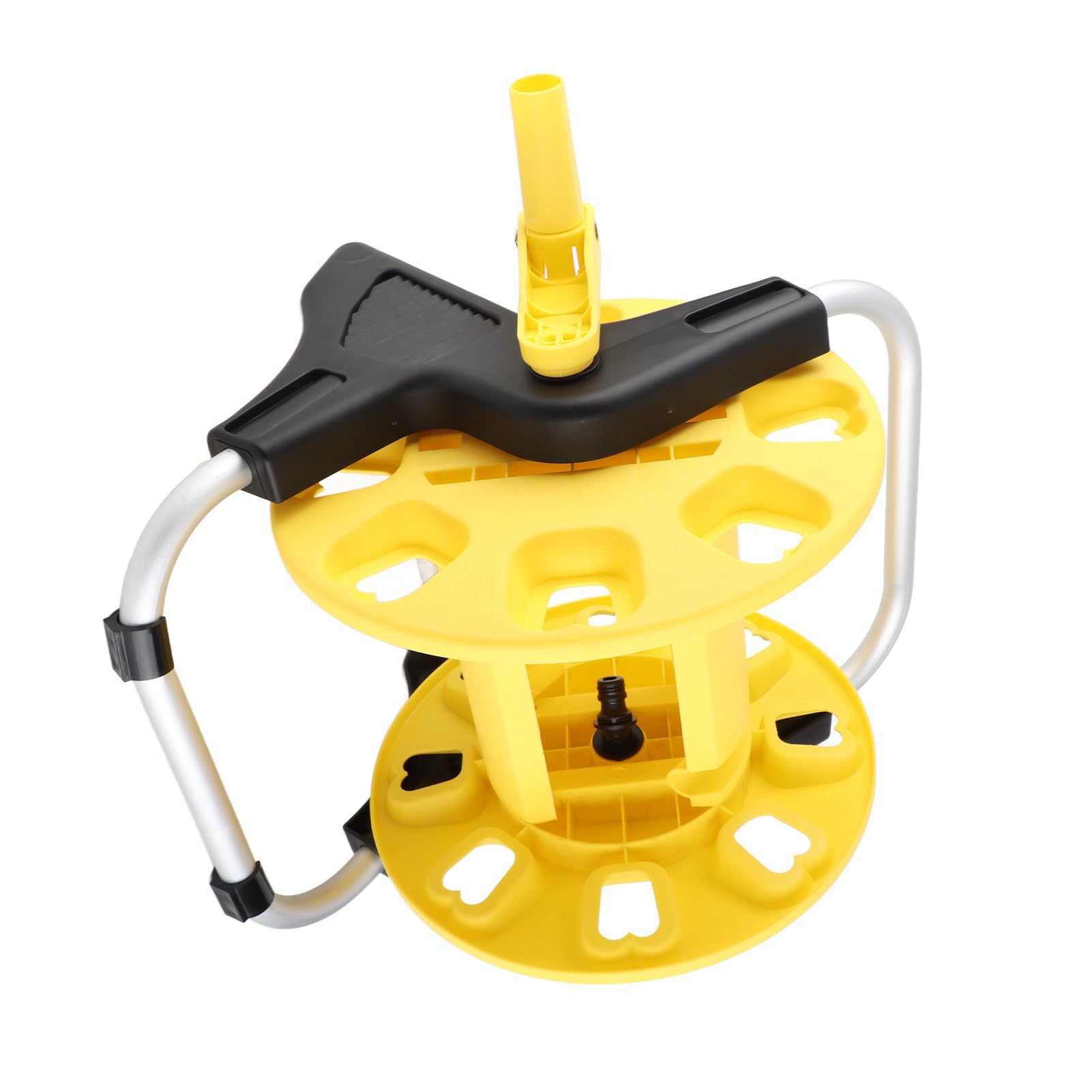 Carrello Avvolgitubo Design Durevole per un Facile Stoccaggio del Tubo nel Cortile del Giardino Capacità del Tubo Dell'acqua di 30 M Alluminio Giallo