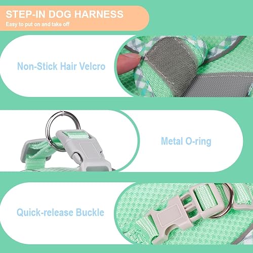 Miniatura 4 de Arnés para perro para perros pequeños y medianos sin tirones, ajustable para cachorros, arnés de malla transpirable reflectante para mascotas,