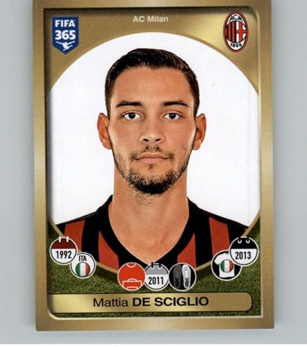 2016-17 Panini FIFA 365 Stickers CentralSouth America #519 Mattia De Sciglio A.C. Milan Official Soccer Album Sticker in Raw (NM or Better) Condition