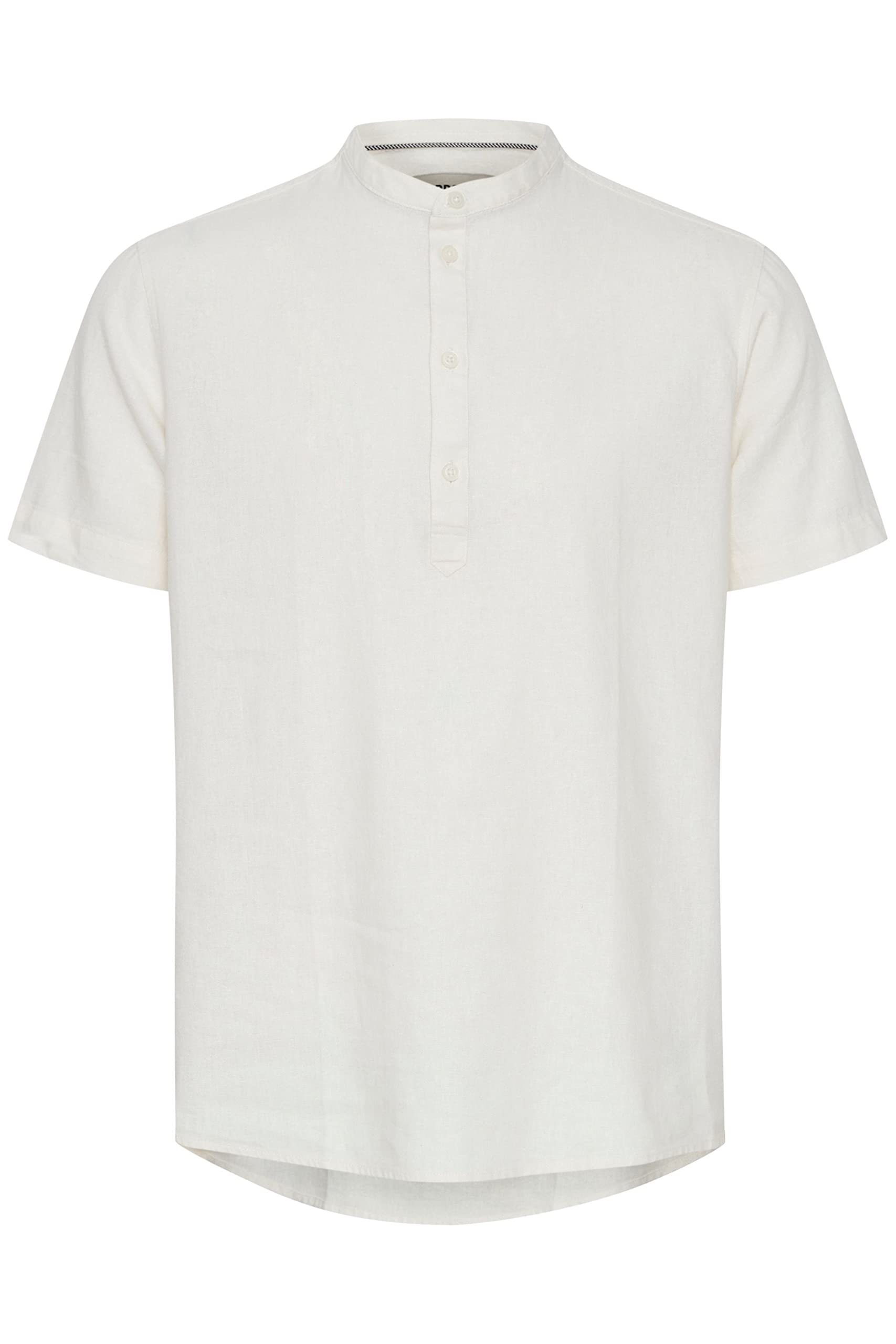 11 Project PROcho Herren Kurzarmhemd Herrenhemd Hemd Halbe Knopfleiste Stehkragen Hochwertige Leinen-Viskose-Qualität