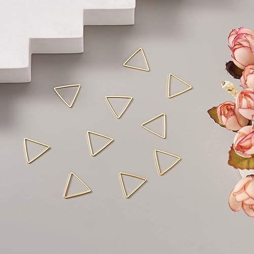 Miniatura 9 de FASHEWELRY 35 anillos de acero inoxidable con eslabones de corazón, 4 tamaños, diseño de corazón dorado, bisel abierto, conectores para colgar