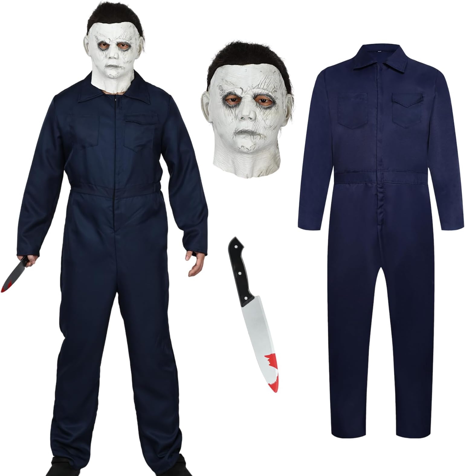 Michael Myers Adult Costume Mask Halloween Men Costume Jumpsuit Killer Cosplay Carnival