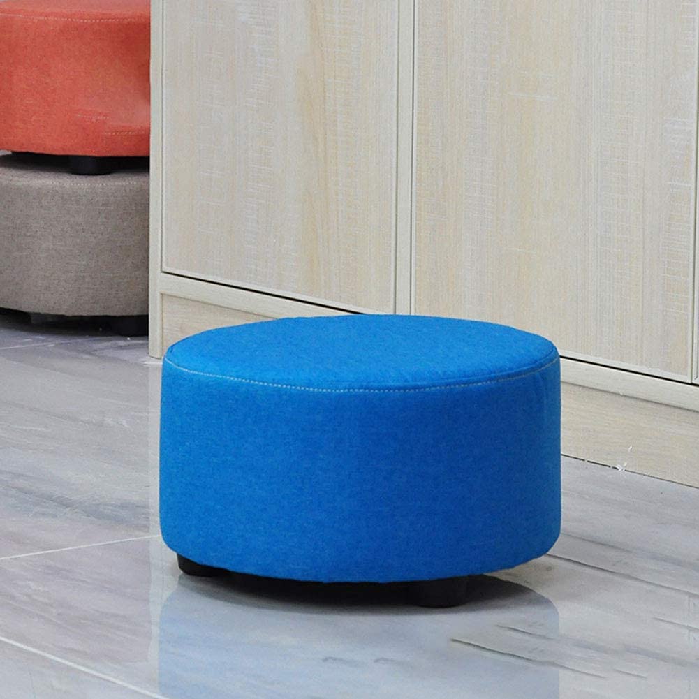 Tabouret de changement de chaussure en bois bleu pour entrée