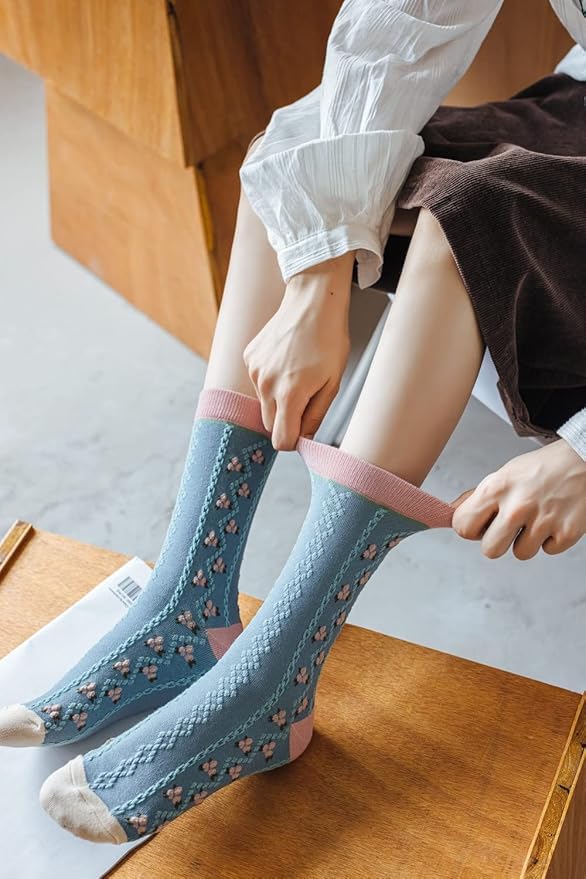 SoxLife Women Calf Length Cute Socks | Fruit Theme Design | Set of 5 (IN, Alpha, Free Size, Tulip) - Image 4 thumbnail