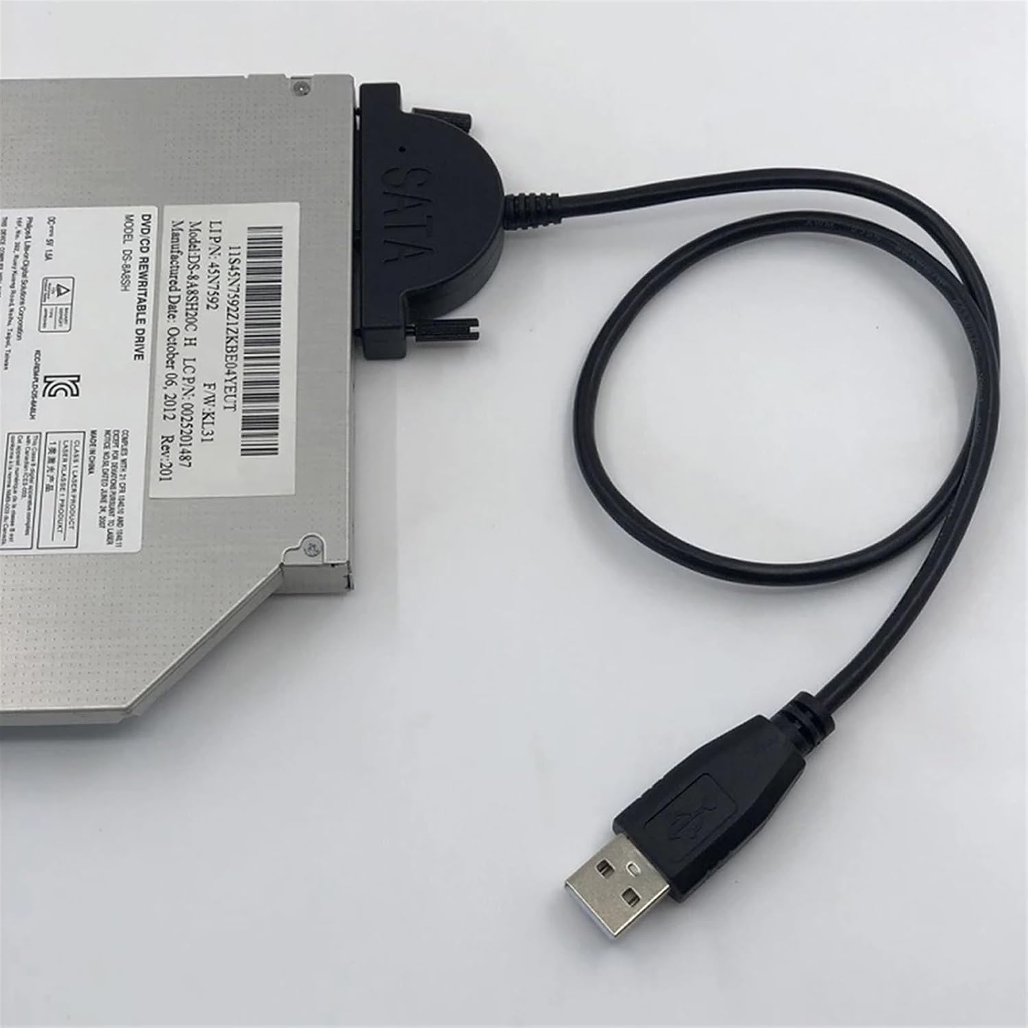 USB 2.0 to Mini SATA 7+6 13Pin HDD Caddy Drive Cable External Optical Drive Converter for Laptop CD-ROM DVD-ROM