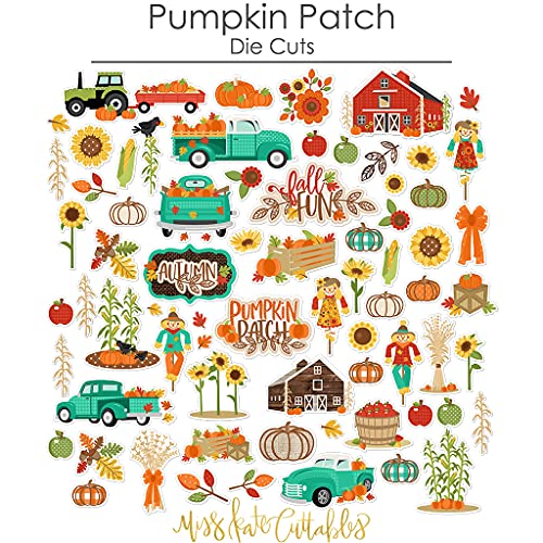Paper Die Cuts - Pumpkin Patch - Fall - Over 60 Cardstock Scrapbook Die Cuts - By Miss Kate Cuttables #TOP1