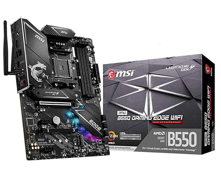MSI MPG B550 Gaming Edge WiFi AMD AM4 DDR4 m.2 USB 3.2 Gen 2 ATX Motherboard AMD Ryzen 5000 Series Desktop Processors