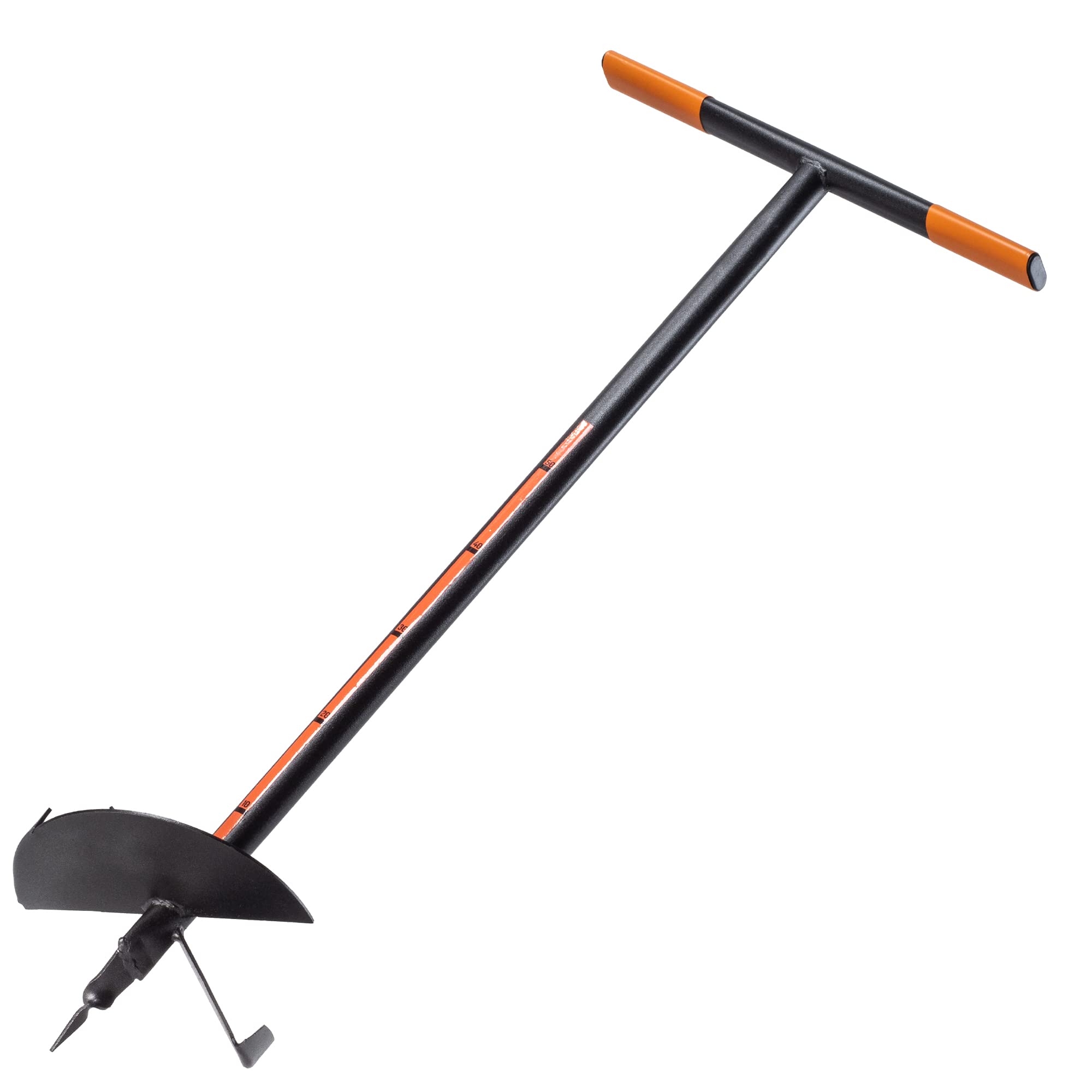 KADAX Handerdbohrer, Erdbohrer aus Metall, Erdlochbohrer mit Quergriff, Spiralbohrer für Garten, Pfostenbohrer, Pflanzbohrer, Blumenzwiebelbohrer, Pfahlbohrer (250mm)