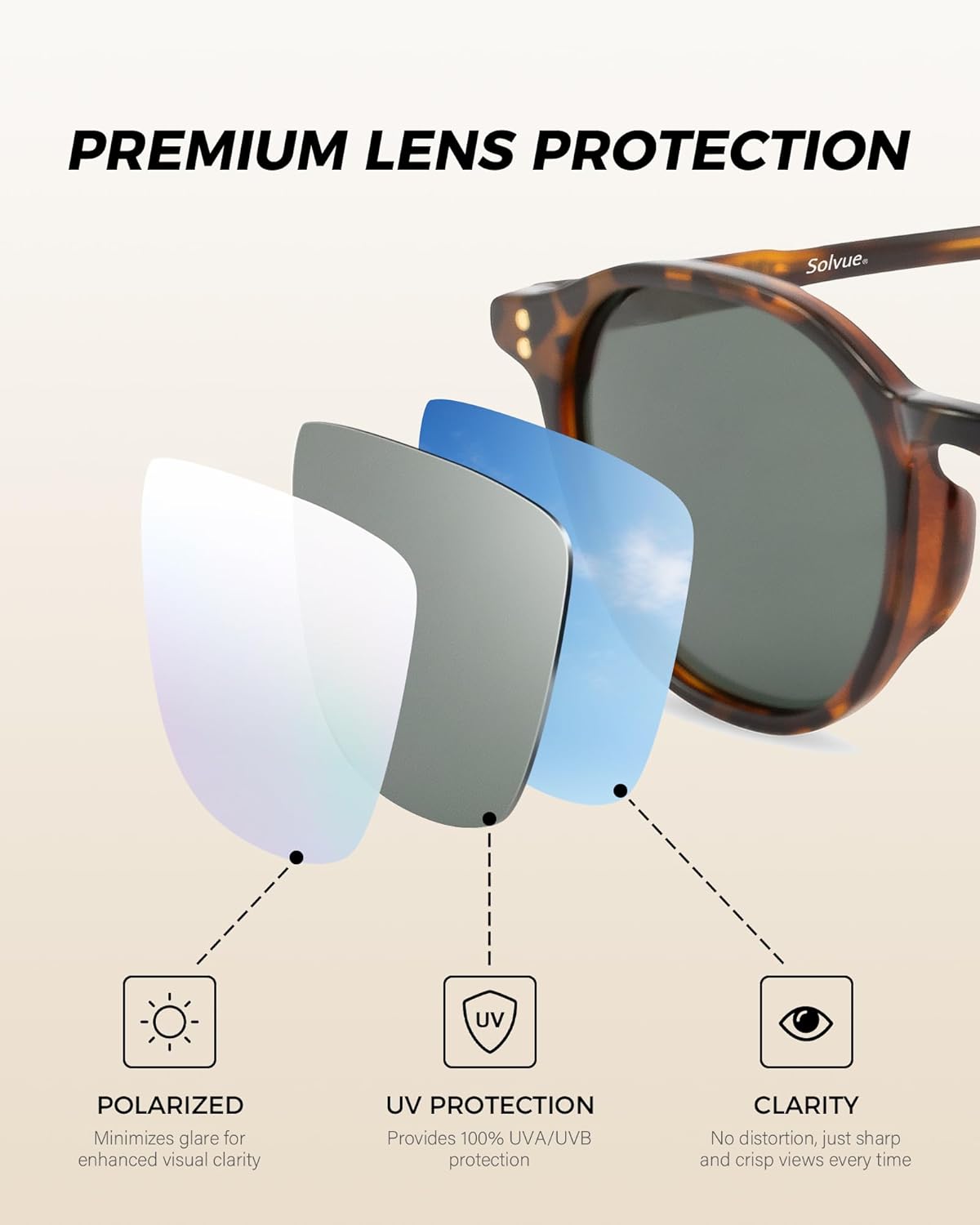 Retro Round Polarized Sunglasses for Men Women Vintage Stylish Frame UV400 Protection Lightweight Frame - Image 5