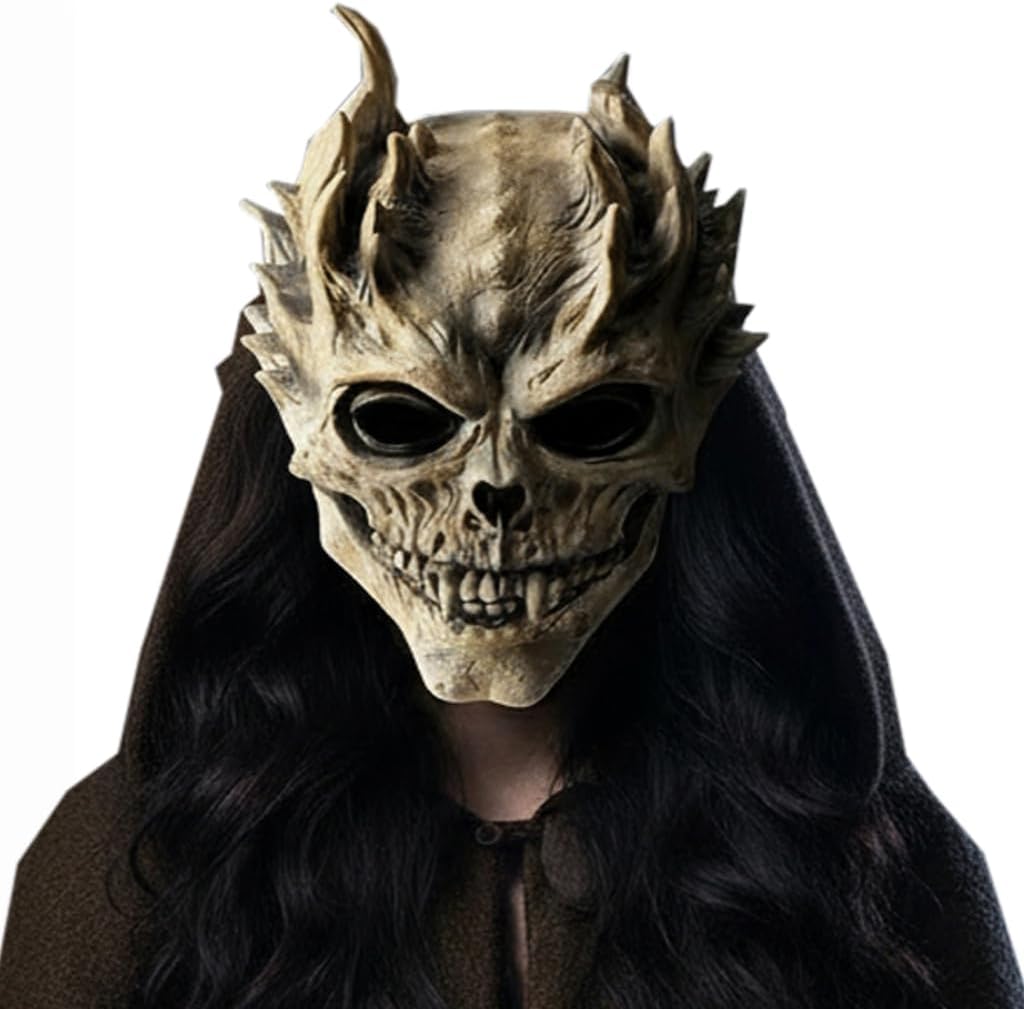 Skull Mask, Full Head Skeleton Mask for Men, Women, Deluxe Latex Helmet, Scary Ghost Masks for Adult Teens, Halloween Horror Cosplay Headgear Dress Up Creepy Costumes Party Props - Image 9