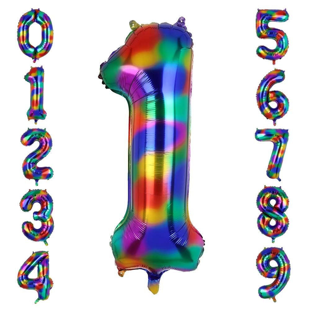 Riesiger Regenbogen-Folienballon Mit Zahl 3 – 101,6 Cm Für Geburtstagspartys & Feiern