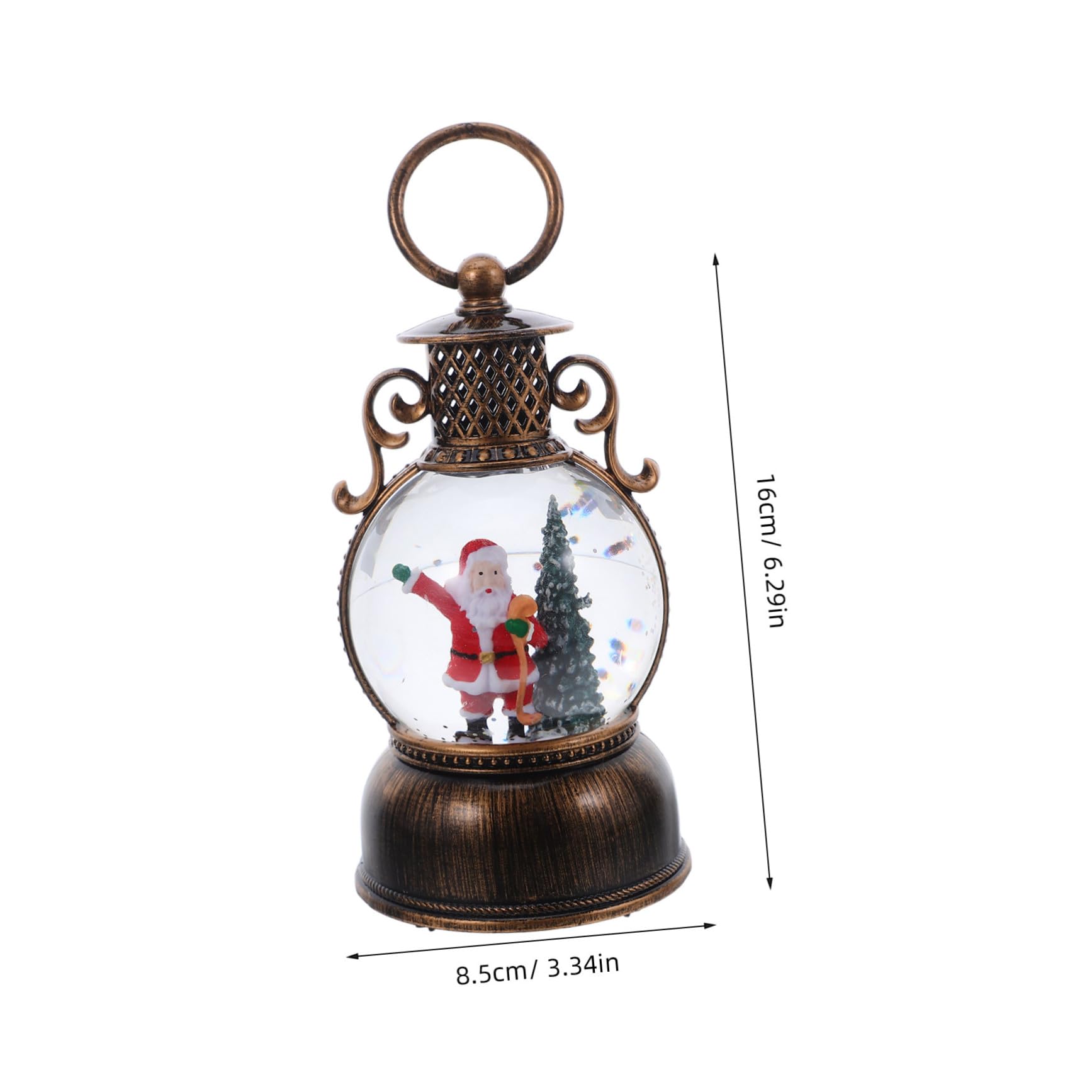 PRETYZOOM Globo di Neve Carillon Natalizio Lanterna Decorativa Luminosa Cavo USB Ornamento Musicale per Feste Decorazione Interna per Caminetti e Tavoli