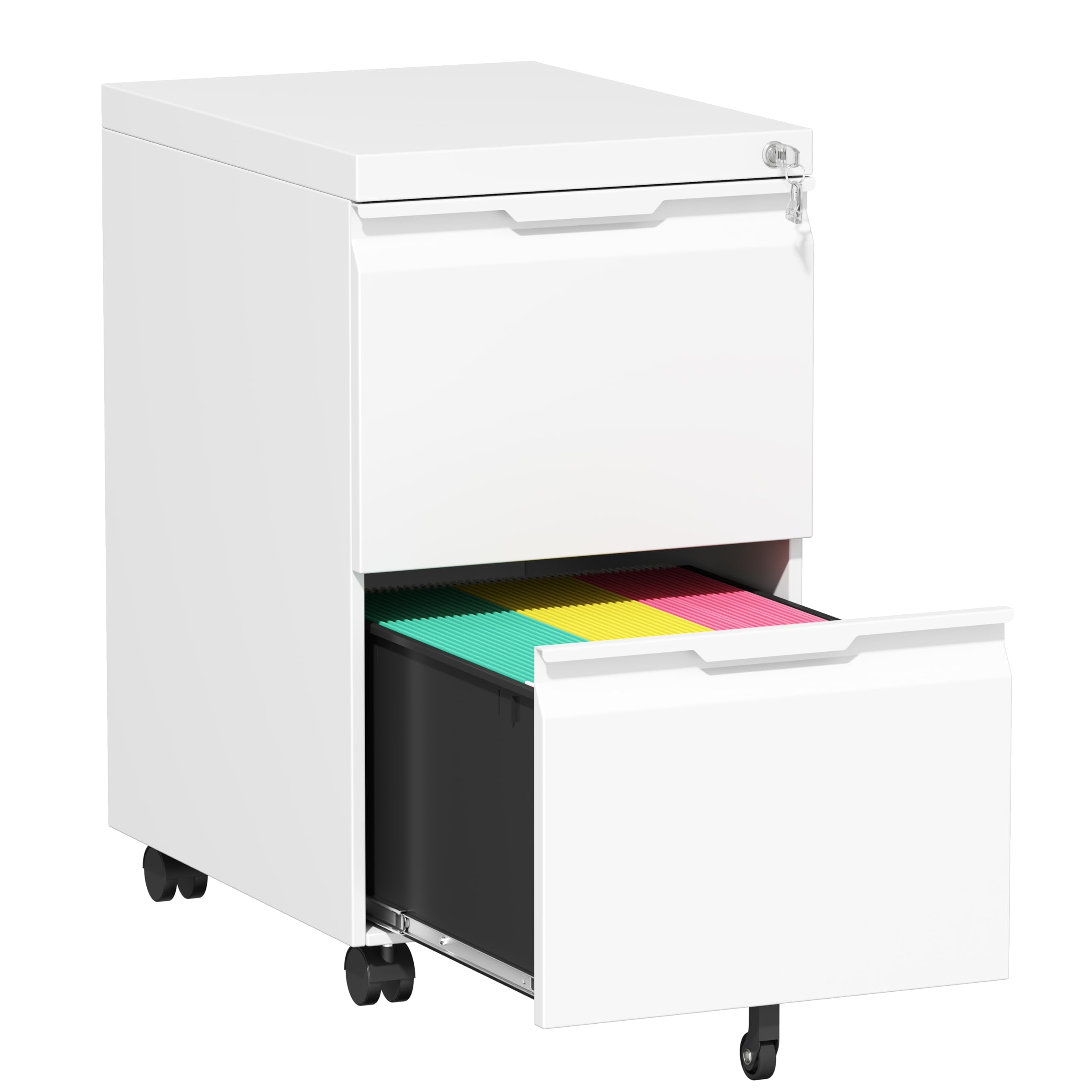 Bestoo Mobile File Cabinet, 2 Drawers Filing Cabinet with Wheels