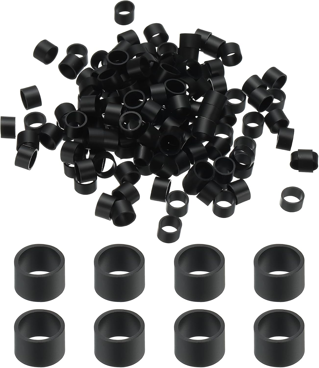 PATIKIL 250Pcs Silicone Cable Ties, 6mm Heavy Duty Small Strong Rubber Bands Silicone Rubber Bands for Cord Management Home Office Organization, Black(10x5x0.6mm)