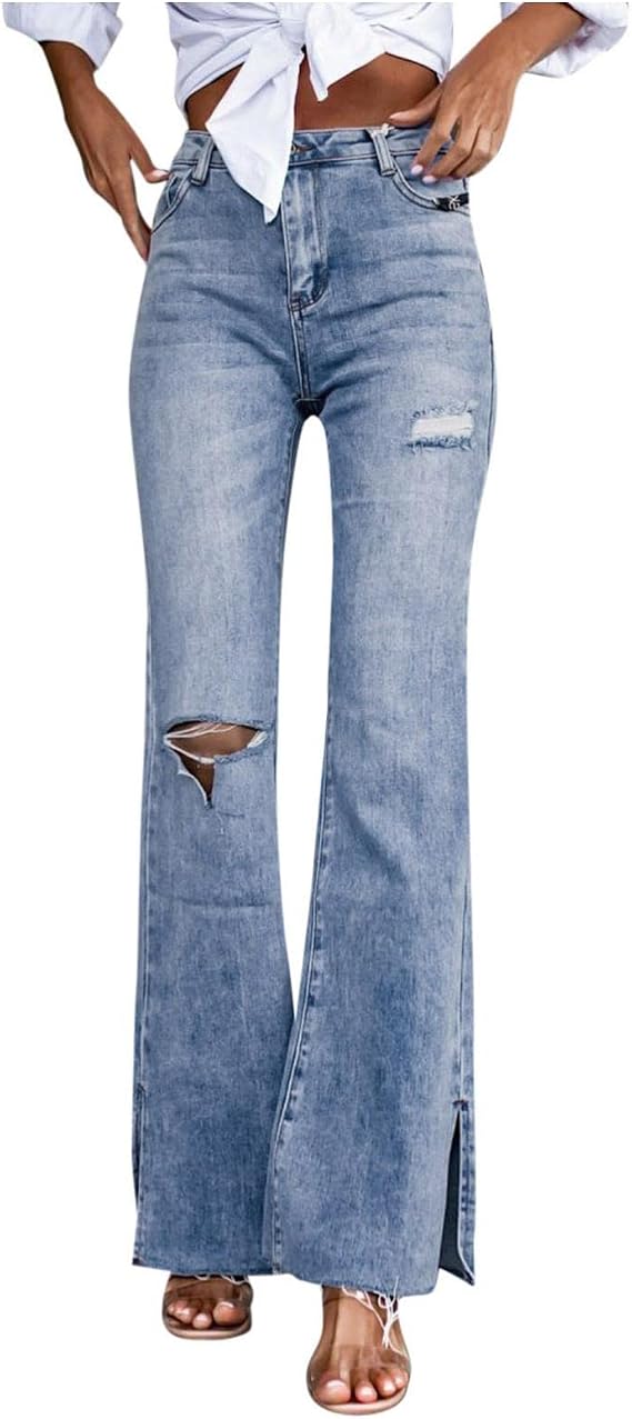 Women Skinny Bell Bottom Jeans 