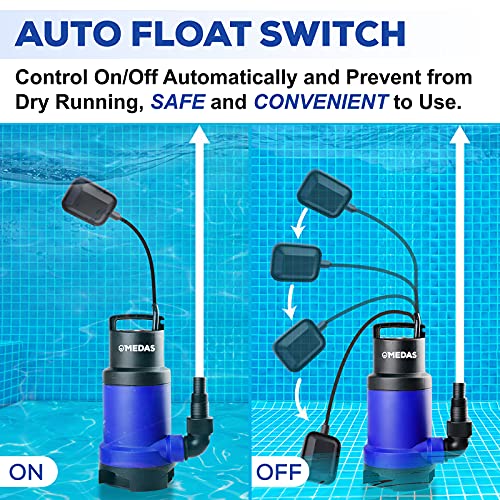 Medas 1Hp 750W 3170Gph Sump Pumps Submersible Water Pump Sewage Dirty Water Pump W/Float Switch For Pool And Pond Draining #TOP5