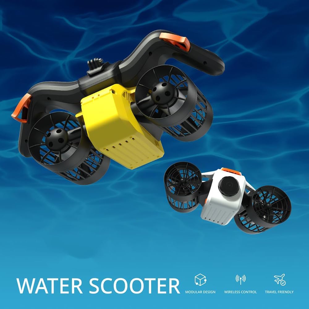 Underwater Scooter, 2-Speed Adjustment, 30-60 Minutes Battery Life, 0-30 Meters Working Depth, 4.7 Km/H, Lightweight and Portable, Suitable for Swimming Pools, Diving Aids, Snorkeling