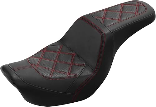 C.C. RIDER Asiento de pasajero Step-Up Gel para conductor, asiento de pasajero, apto para modelos Harley 2006-2017 FXDFXDWG Dyna, FLD 2012-2016