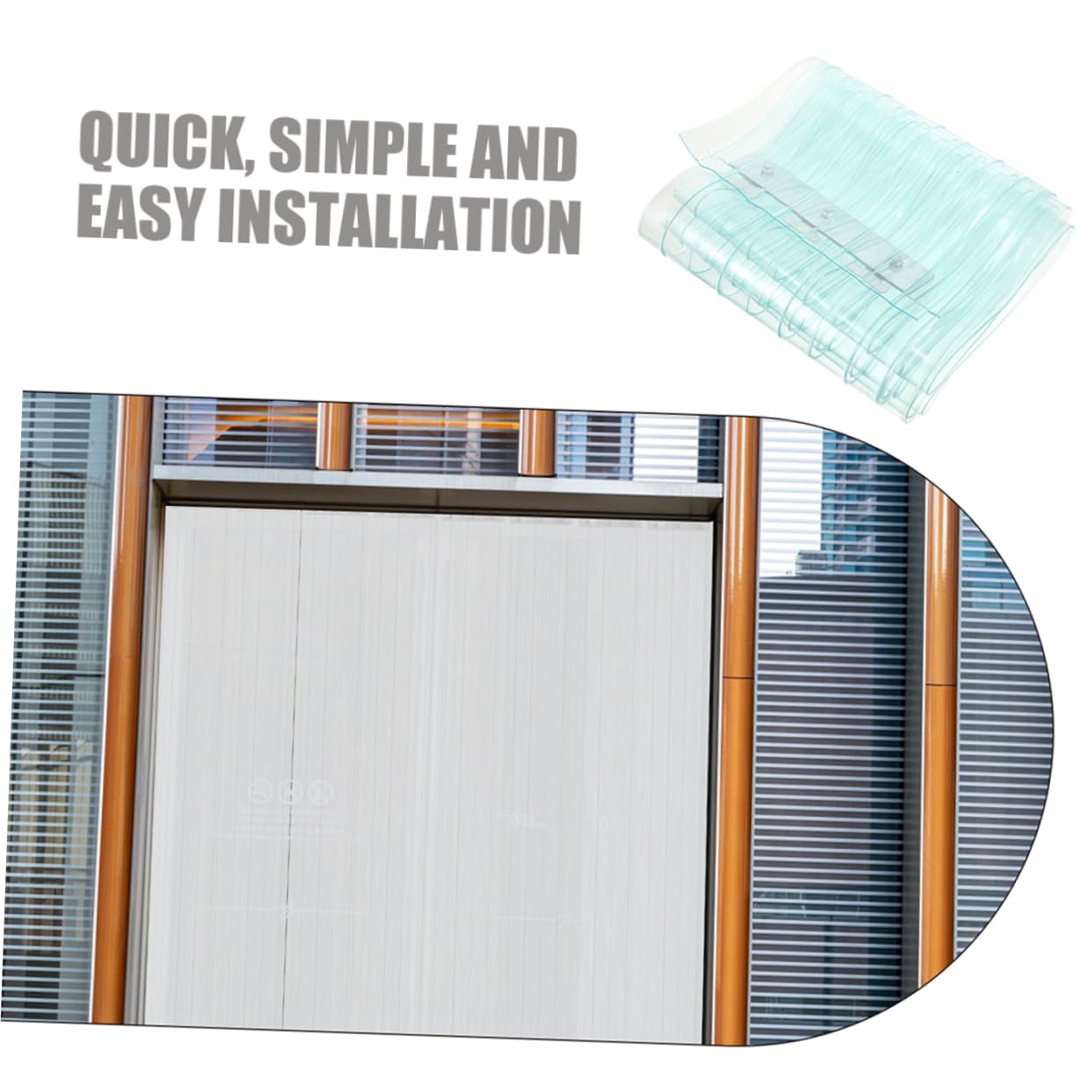 ABOOFAN Kit de Rideau de Porte en PVC, Rideau à Lanières Transparentes, Coupe-Vent et Imperméable, pour Supermarchés et Usage Commercial