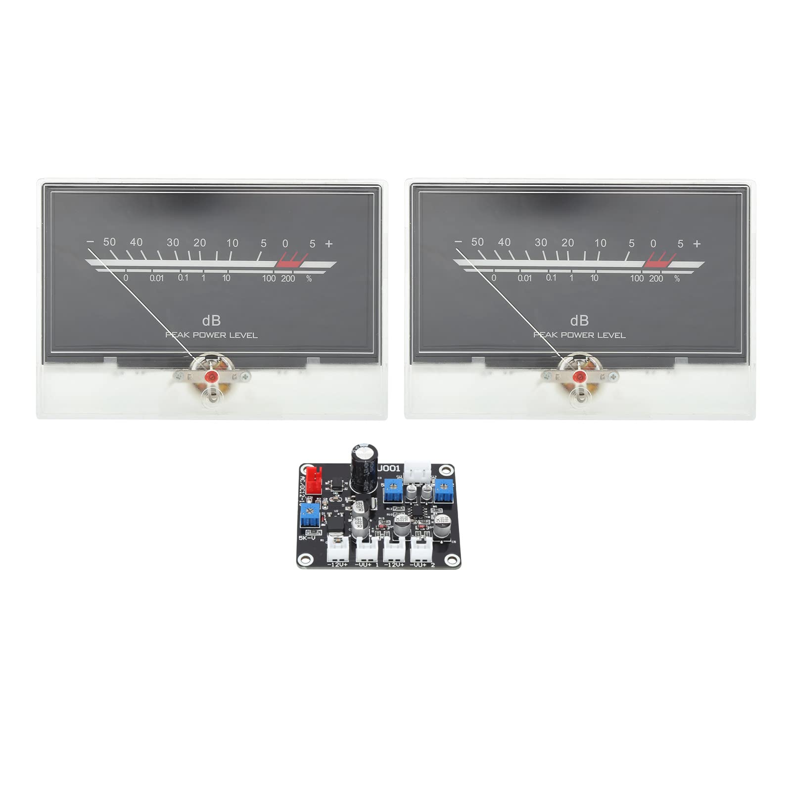 Wakects Głowica Miernika VU z płytką Sterownika Audio ABS PCB Podwójny Miernik Poziomu Dźwięku DB 137 X 95 Mm Białe Podświetlenie Regulowany Obrót i jasność dla Domowego Sprzętu Audio