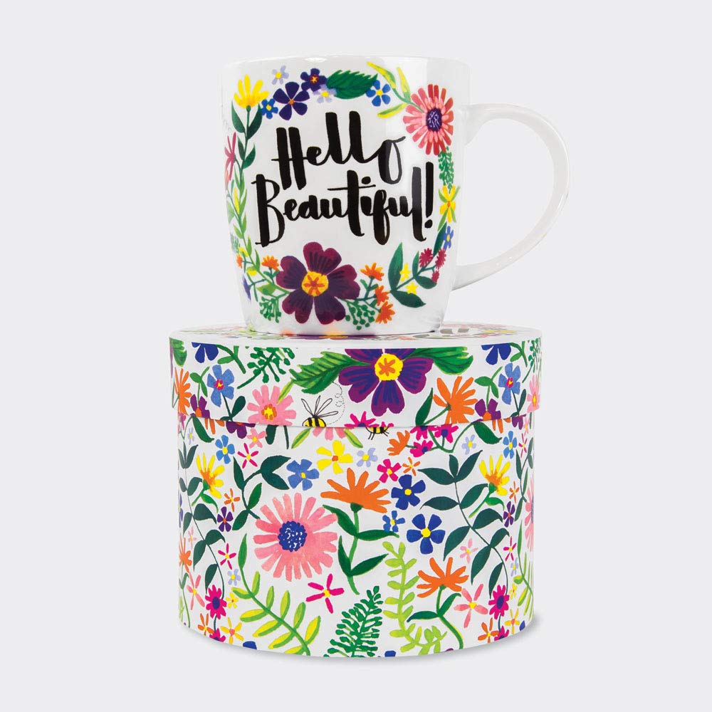 Hello Beautiful Fine Bone China Mug in Gift Box Rachel Ellen Designs