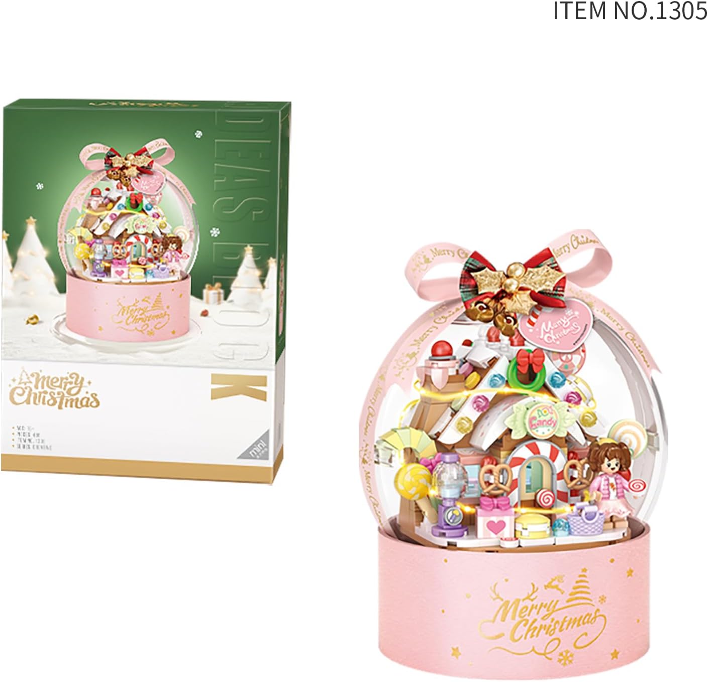 Christmas Snow Globe Building Block Set (Sugar Bean House)