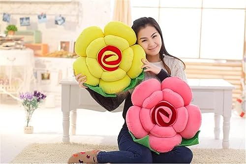 Miniatura 10 de LANFIRE Cojín de asiento de flores, cojines de suelo, cojines para muebles de patio, cojines de almohada (19.7 in, azul)