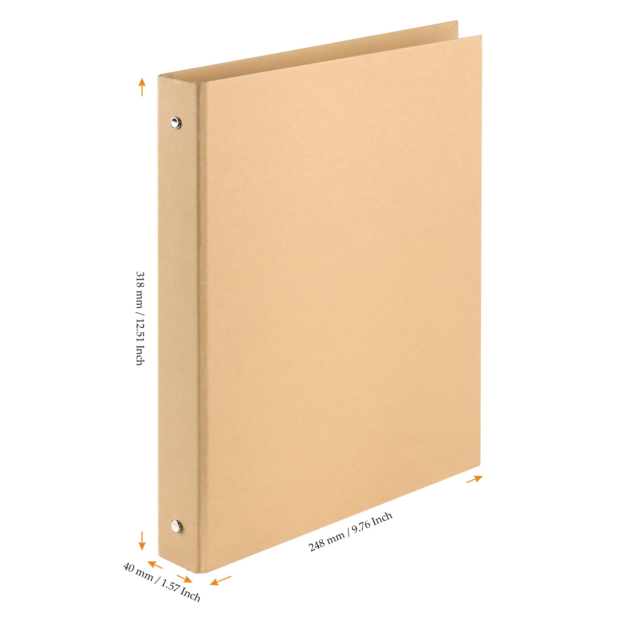 4 raccoglitori ad anelli A4, 4 anelli, in carta kraft, ricaricabile, in carta kraft, con carta di ricarica, per scuola, ufficio