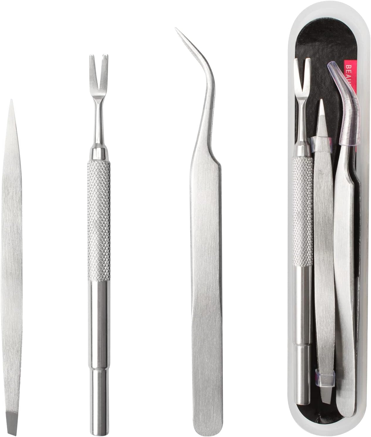 Jegtew Premium Tick Remover Kit, Set of 3 Stainless Steel Tick Tweezers for Dogs, Cats, Horses,Pet Tick Remover Tool