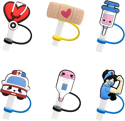 Miniatura 16 de 6 fundas de silicona para pajilla, fundas reutilizables para pajillas, puntas de popote a prueba de salpicaduras, cubierta de popote de temática