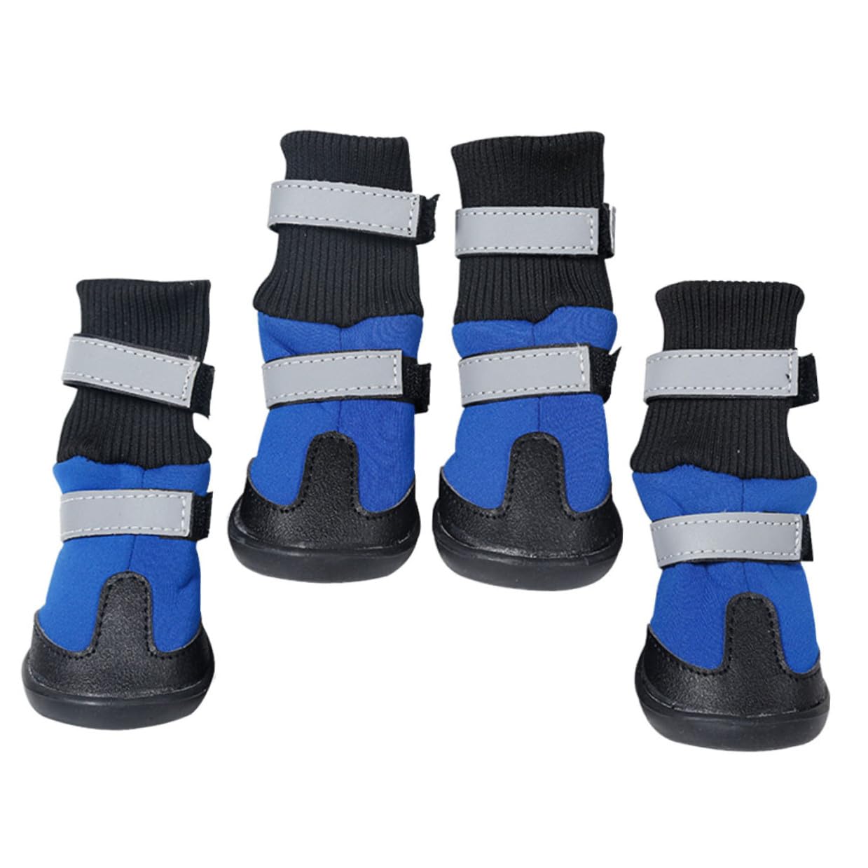 Bottes imperméables pour chiens à semelle antidérapante et tissu bleu