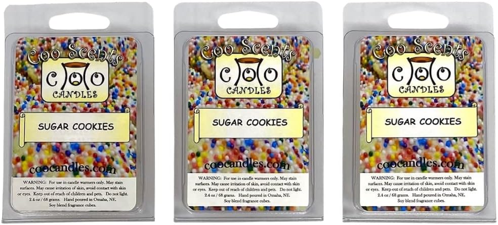 3 Pack Soy Blend Wickless Candle Bar Wax Melt Bars (Sugar Cookies)