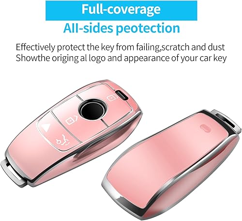 Miniatura 9 de Tukellen Funda para llavero Mercedes Benz, protector especial de TPU suave compatible con Clase E 2017-2023 Clase E 2018-2021 Clase S 2019-2023