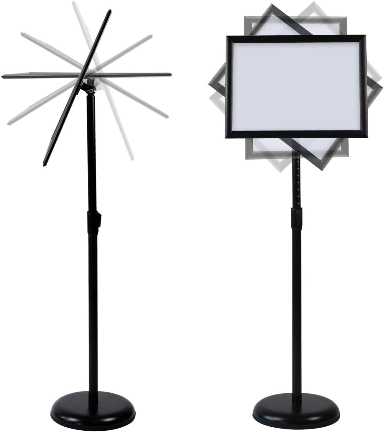Altratech Sign Holder 2 Pack Aluminum 8.5” X 11” Lobby Sign Snap-Open Frame Sign Holder Stand with Both Vertical and Horizontal View for Store Display, Exhibition (Black） : Office Products